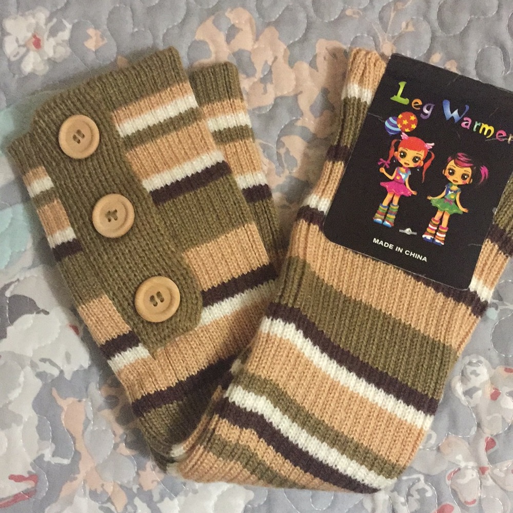 New! Legwarmers, Stripes and Buttons! CUTE!